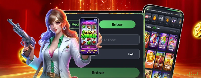 Comparação APP mobile vs versão web da p80bet
